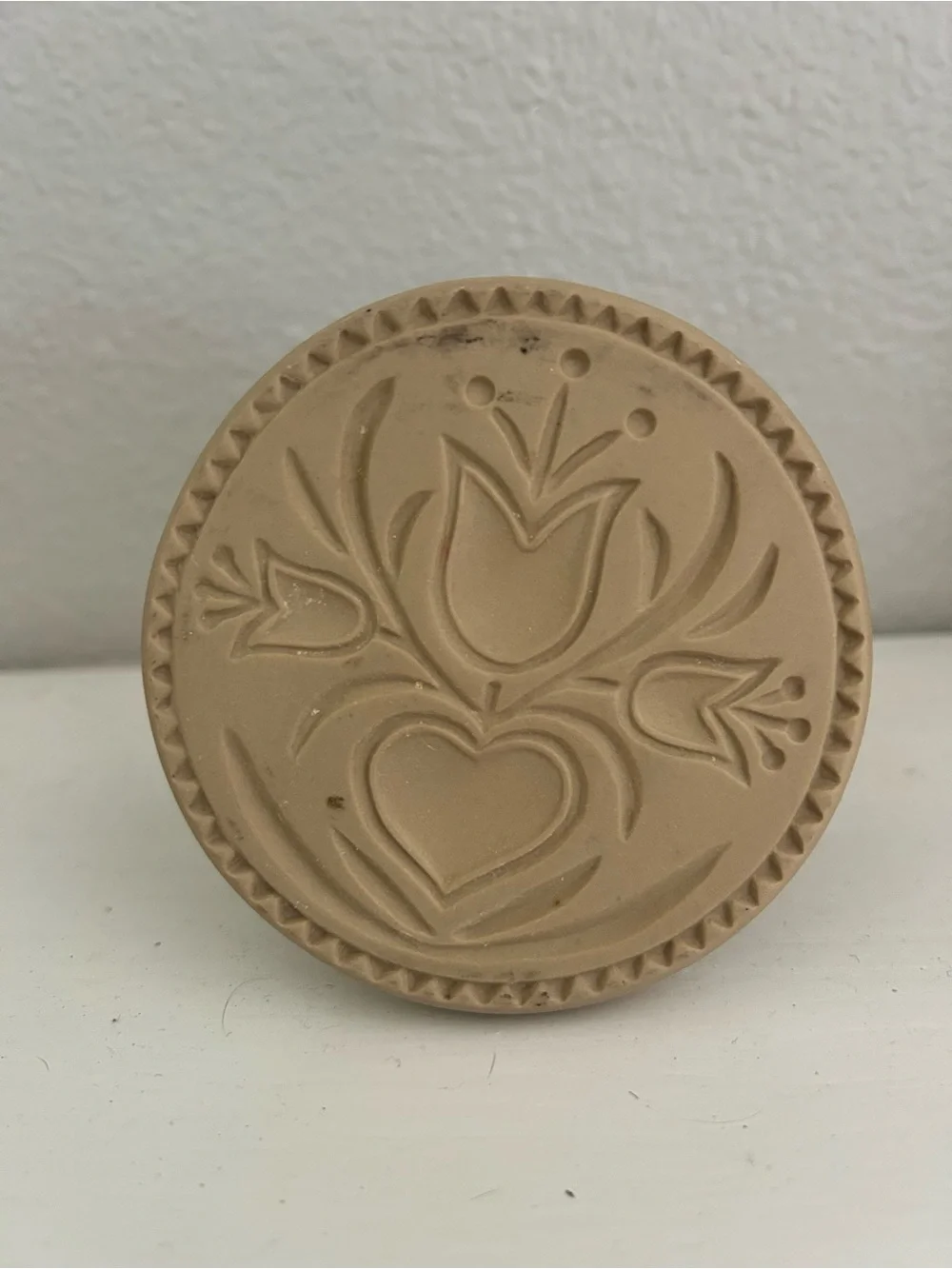 Vintage Brown Bag Cookie Art Stamp, No. 7 Tulip Heart